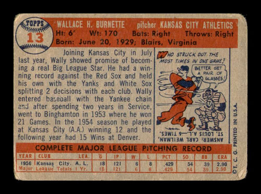 1957 Topps Wally Burnette 