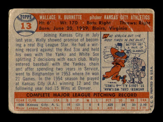 1957 Topps Wally Burnette