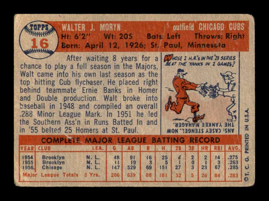 1957 Topps Walt Moryn 