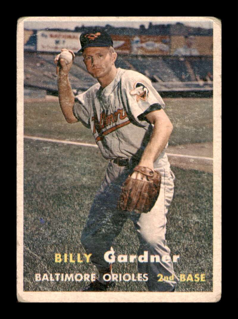 Load image into Gallery viewer, 1957 Topps Billy Gardner #17 Crease Baltimore Orioles Image 1
