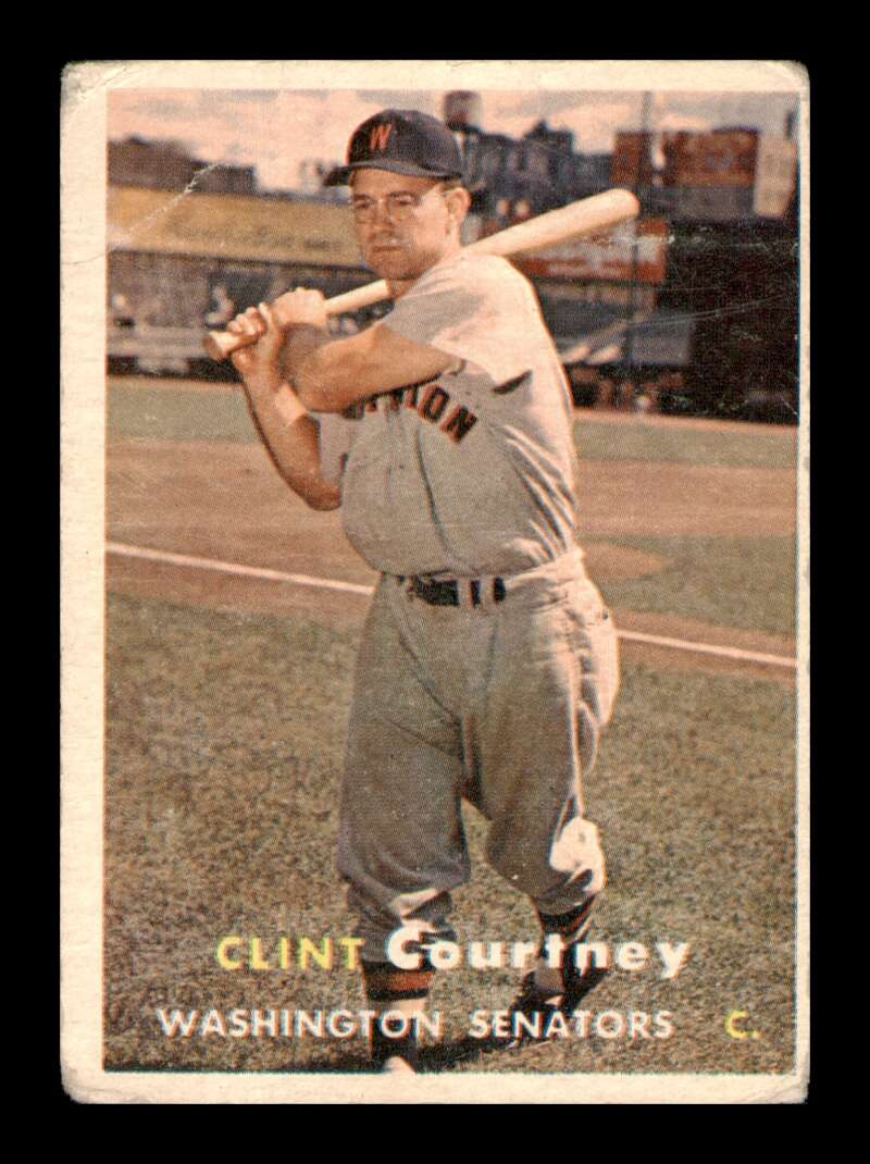 Load image into Gallery viewer, 1957 Topps Clint Courtney #51 Crease Washington Senators Image 1
