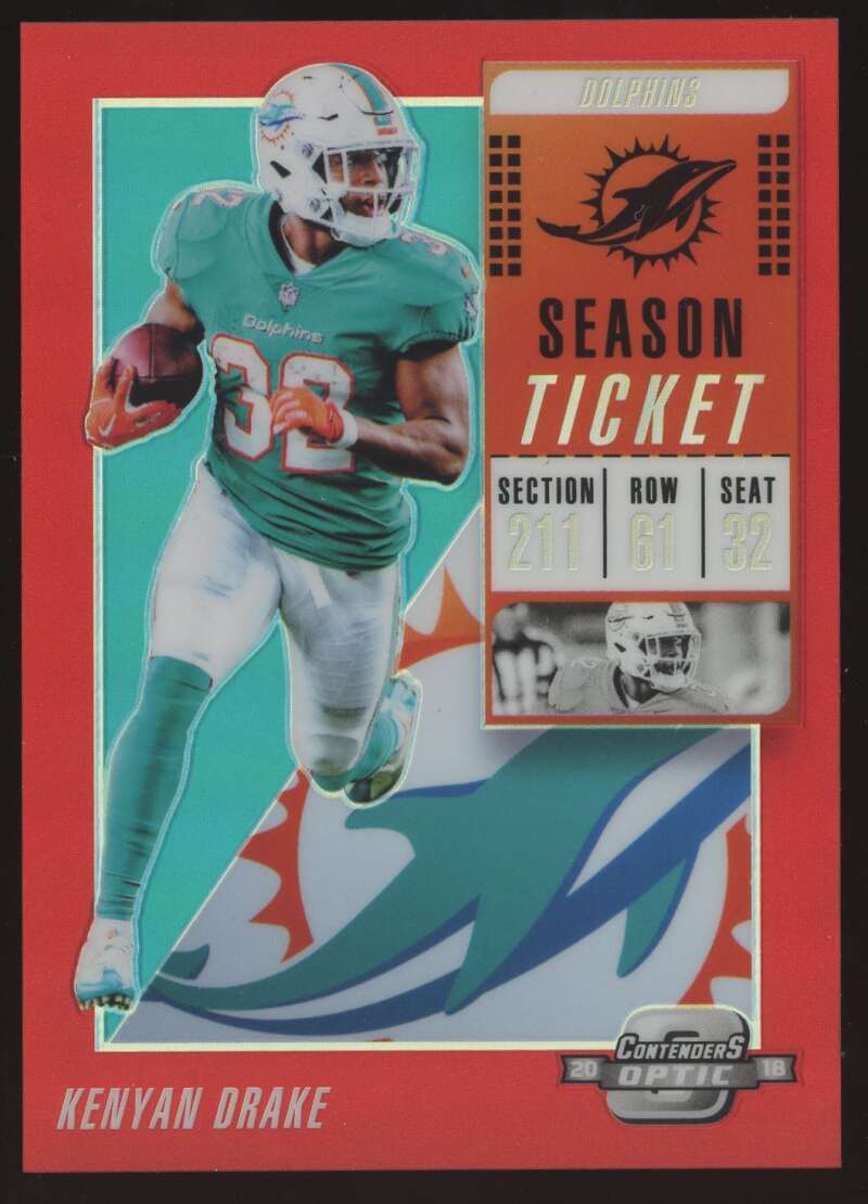 Load image into Gallery viewer, 2018 Contenders Optic Season Ticket Red Kenyan Drake #41 SP Miami Dolphins /199 Image 1
