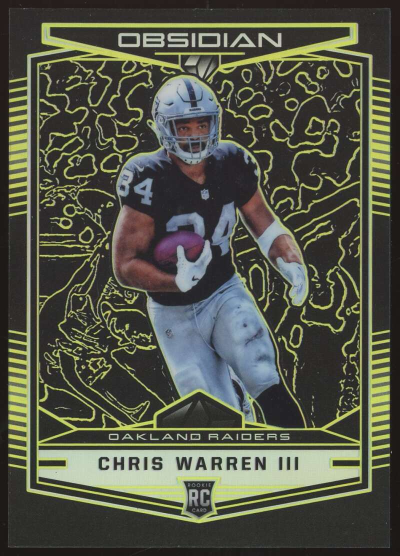 Load image into Gallery viewer, 2018 Panini Obsidian Electric Etch Yellow Chris Warren III #185 Rookie RC /10  Image 1
