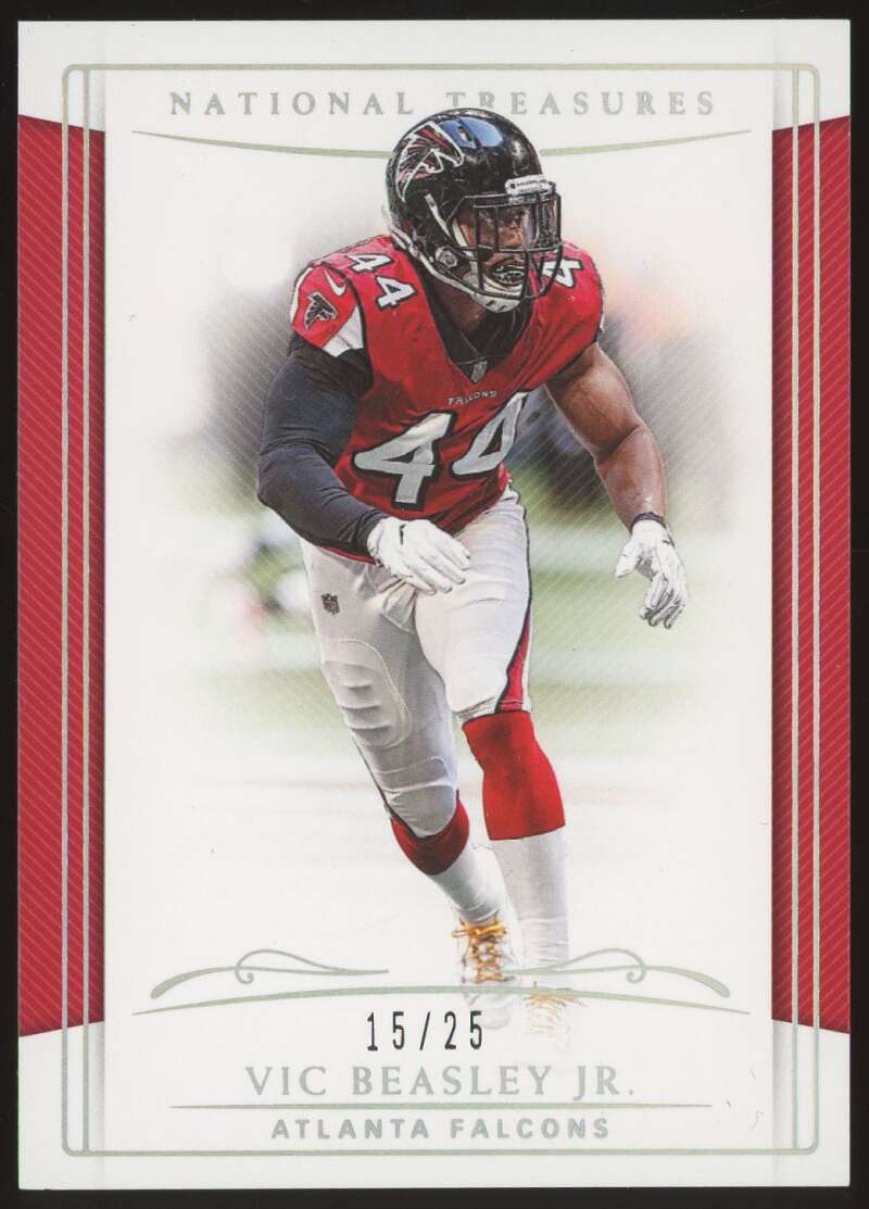 Load image into Gallery viewer, 2018 National Treasures Holo Silver Vic Beasley #9 SP SSP Atlanta Falcons /25 Image 1
