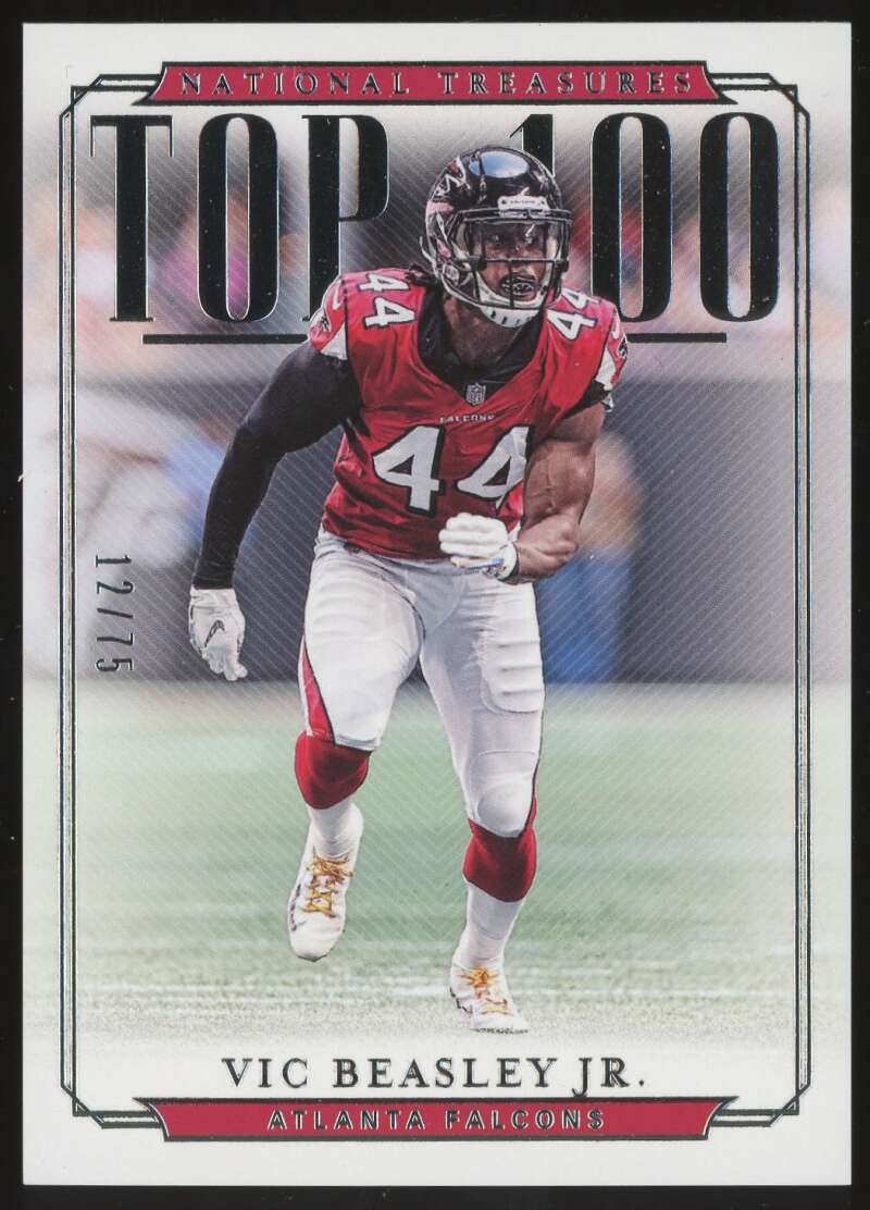 Load image into Gallery viewer, 2018 National Treasures Top 100 Vic Beasley #TOP-91 SP Atlanta Falcons /75 Image 1
