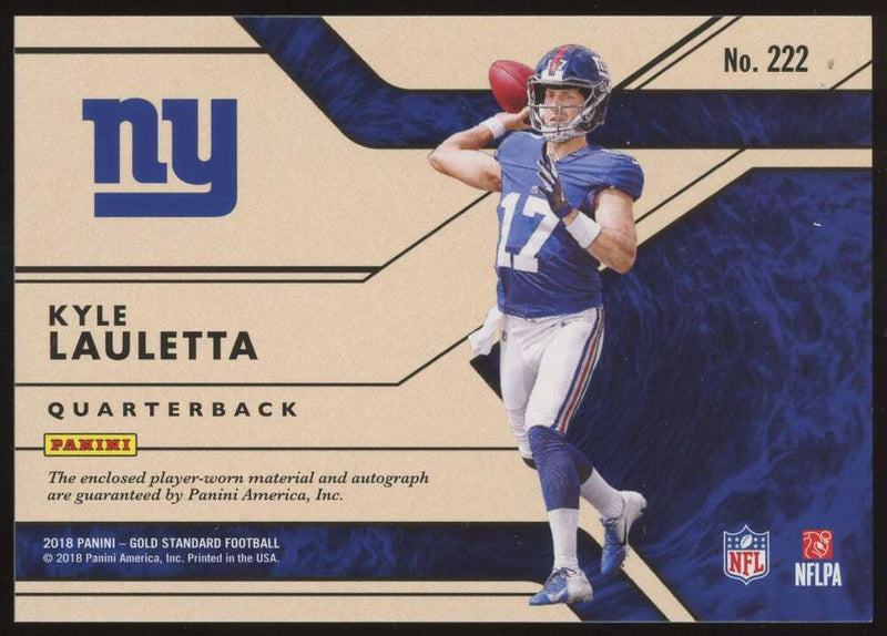 Load image into Gallery viewer, 2018 Panini Gold Standard RPA Kyle Lauletta #222 Rookie RC Auto Patch Giants /99 Image 2
