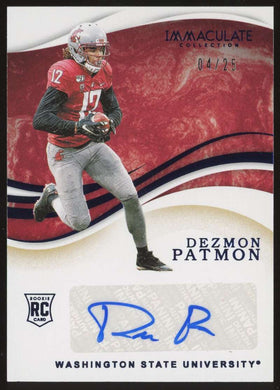 2020 Immaculate Collegiate Blue Auto Dezmon Patmon 