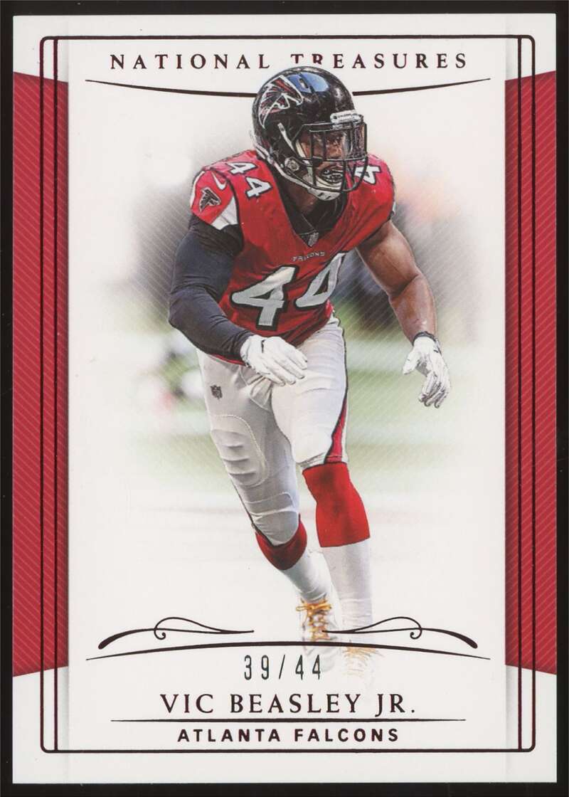 Load image into Gallery viewer, 2018 National Treasures Jersey Number Red Vic Beasley #9 SP Atlanta Falcons /44 Image 1
