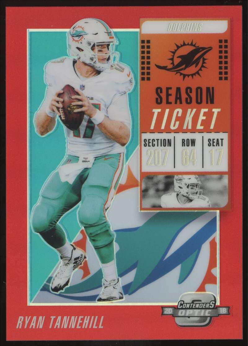 Load image into Gallery viewer, 2018 Contenders Optic Season Ticket Red Ryan Tannehill #40 Miami Dolphins /199  Image 1
