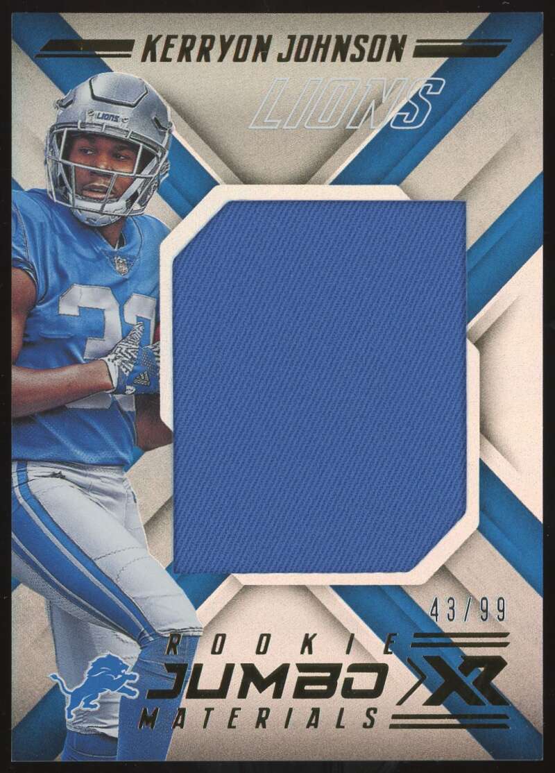 Load image into Gallery viewer, 2018 Panini XR Jumbo Materials Kerryon Johnson #RJM-17 Rookie RC Patch /99 Image 1
