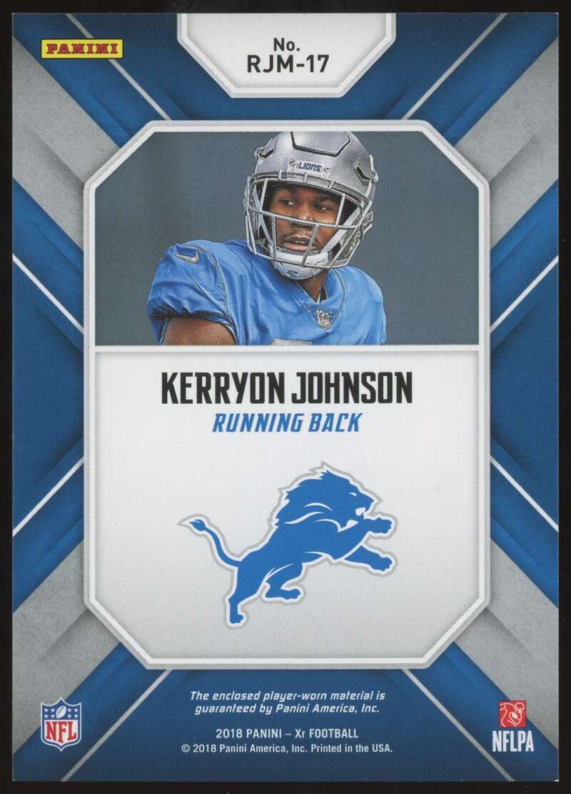 Load image into Gallery viewer, 2018 Panini XR Jumbo Materials Kerryon Johnson #RJM-17 Rookie RC Patch /99 Image 2
