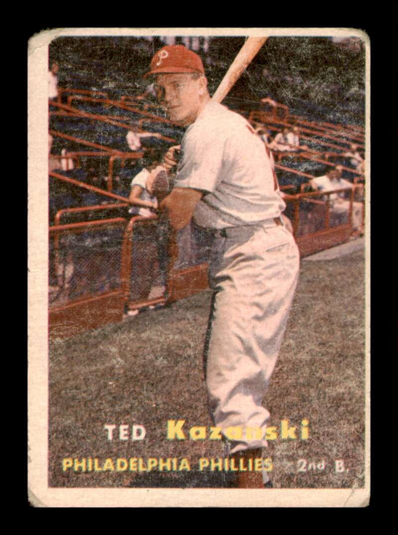 Load image into Gallery viewer, 1957 Topps Ted Kazanski #27 Wrinkles Philadelphia Phillies Image 1
