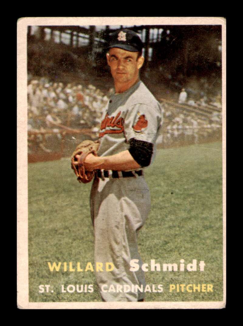 Load image into Gallery viewer, 1957 Topps Willard Schmidt #206 Surface Dents St. Louis Cardinals Image 1
