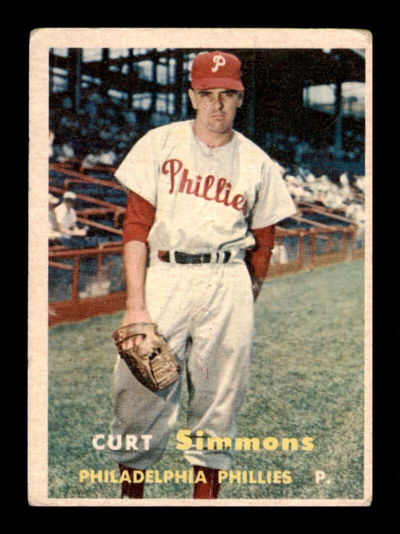 Load image into Gallery viewer, 1957 Topps Curt Simmons #158 Corner Crease Philadelphia Phillies Image 1
