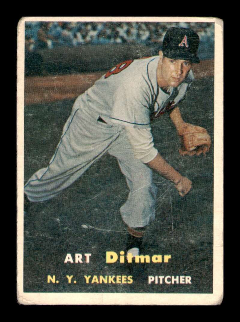 Load image into Gallery viewer, 1957 Topps Art Ditmar #132 Surface Scratches New York Yankees Image 1
