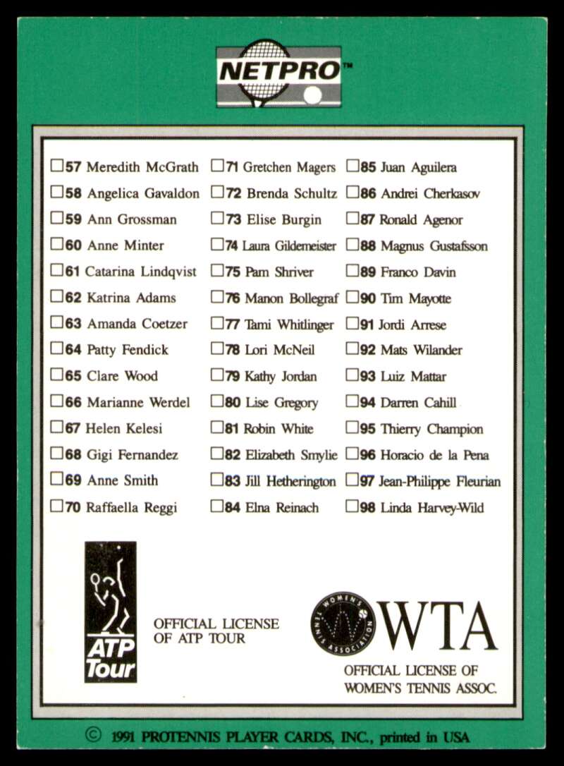 Load image into Gallery viewer, 1991 NetPro Tour Stars Checklist Set Break Image 2
