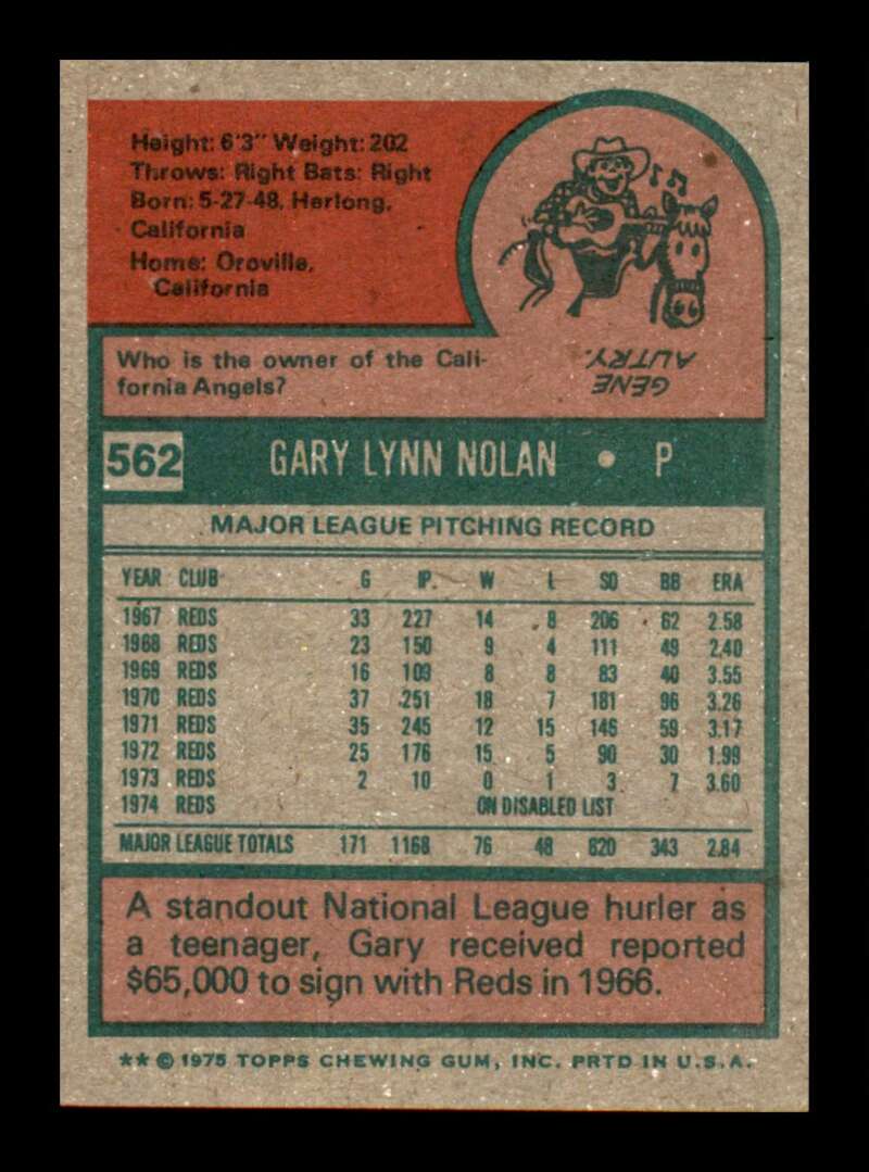 Load image into Gallery viewer, 1975 Topps Gary Nolan #562 NM Near Mint Cincinnati Reds Image 2

