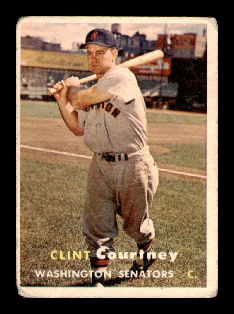 Load image into Gallery viewer, 1957 Topps Clint Courtney #51 Wrinkle Washington Senators Image 1
