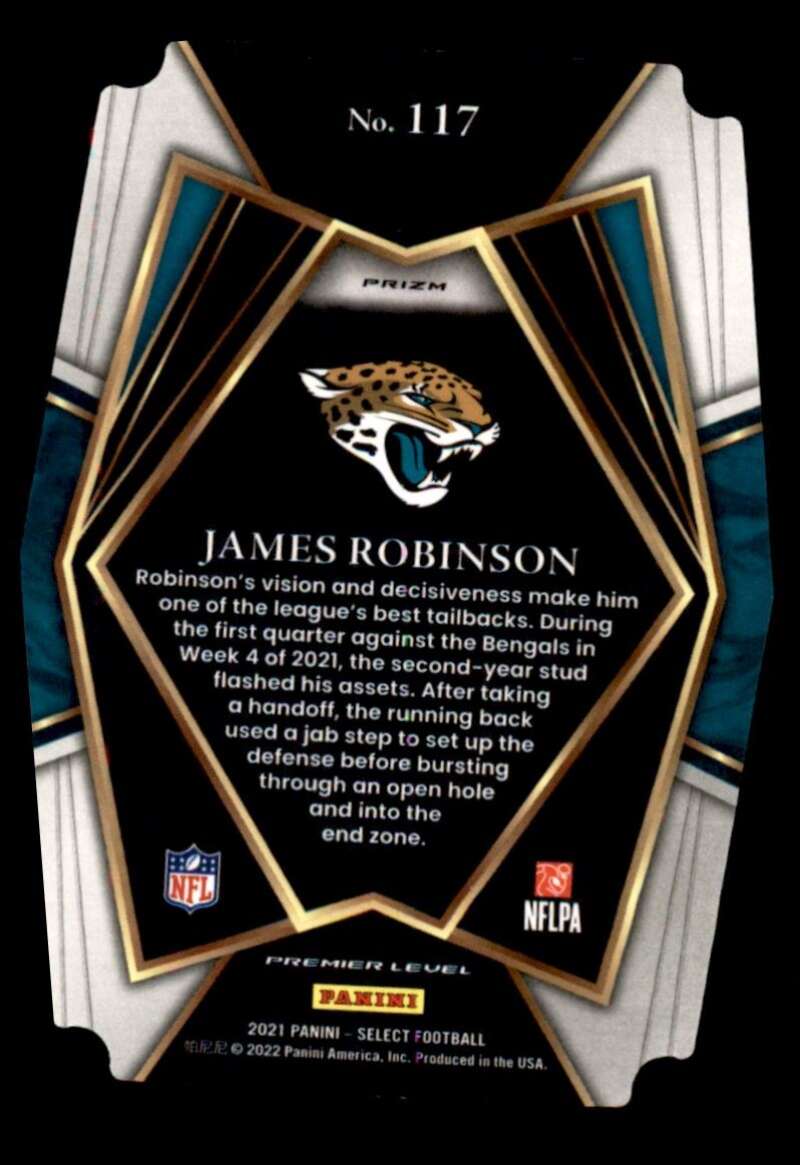 Load image into Gallery viewer, 2021 Panini Select Zebra Prizm Die Cut James Robinson #117 SP SSP Jacksonville Jaguars  Image 2
