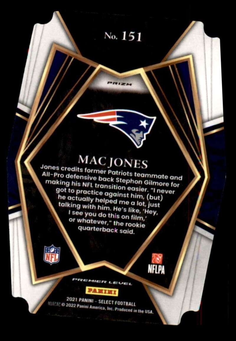 Load image into Gallery viewer, 2021 Panini Select Silver Prizm Die Cut Mac Jones #151 Rookie RC SP New England Patriots  Image 2
