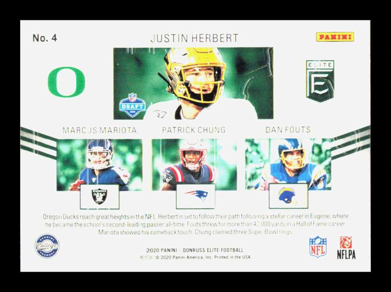 Load image into Gallery viewer, 2020 Donruss Elite Company Justin Herbert #4 Rookie RC Oregon Ducks  Image 2
