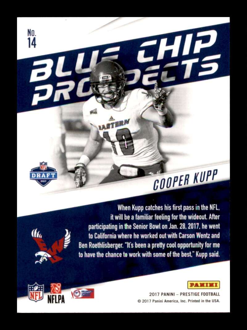 Load image into Gallery viewer, 2017 Panini Prestige Blue Chip Prospects Cooper Kupp #14 Rookie RC Los Angeles Rams  Image 2
