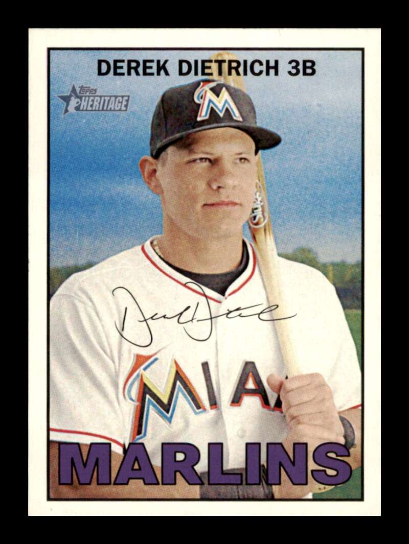 Load image into Gallery viewer, 2016 Topps Heritage Derek Dietrich #124 Miami Marlins  Image 1
