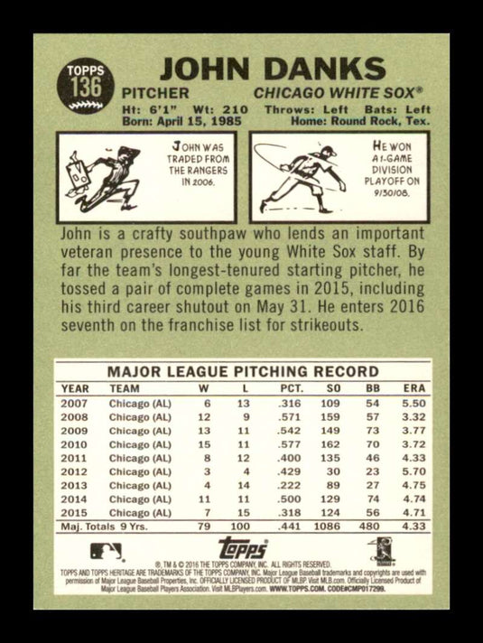 2016 Topps Heritage John Danks