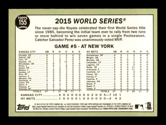 2016 Topps Heritage The Winners Celebrate 