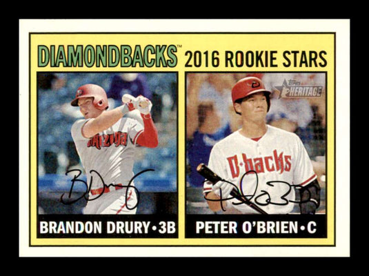 2016 Topps Heritage Peter O'Brien Brandon Drury 