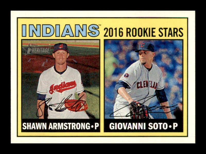 Load image into Gallery viewer, 2016 Topps Heritage Shawn Armstrong Giovanni Soto #165 Rookie RC Cleveland Indians  Image 1
