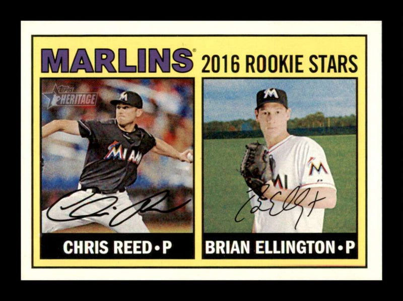 Load image into Gallery viewer, 2016 Topps Heritage Chris Reed Brian Ellington #169 Rookie RC Miami Marlins  Image 1
