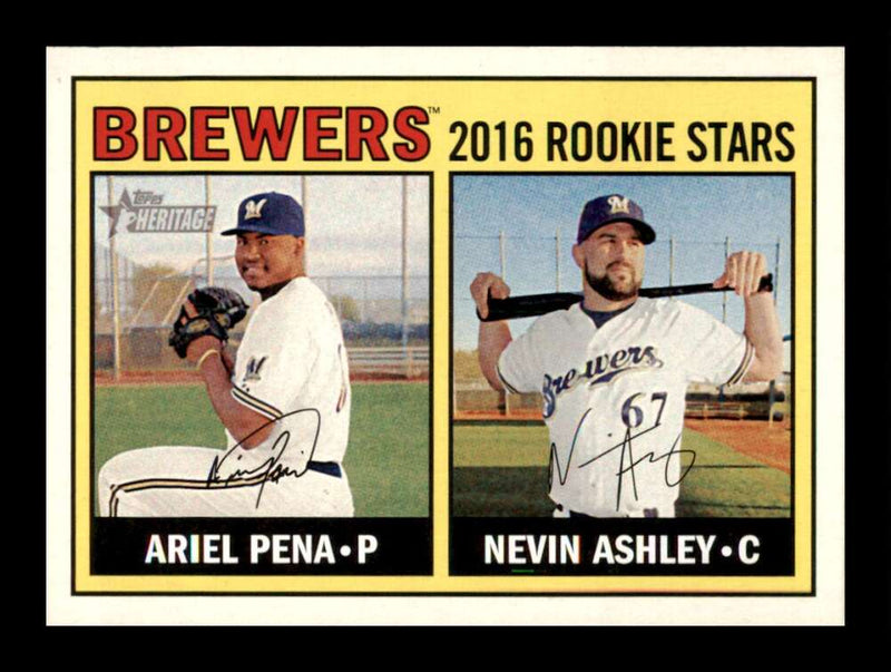 Load image into Gallery viewer, 2016 Topps Heritage Ariel Pena Nevin Ashley #170 Rookie RC Milwaukee Brewers  Image 1
