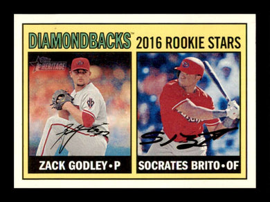 2016 Topps Heritage Zack Godley Socrates Brito 