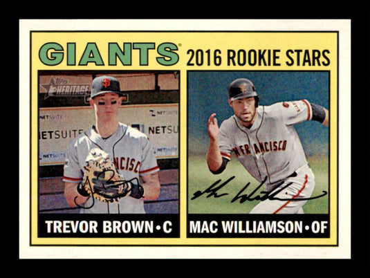 2016 Topps Heritage Trevor Brown Mac Williamson 