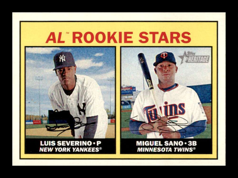 Load image into Gallery viewer, 2016 Topps Heritage Luis Severino Miguel Sano #190 Rookie RC New York Yankees/Minnesota Twins  Image 1
