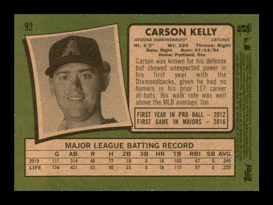2020 Topps Heritage Carson Kelly