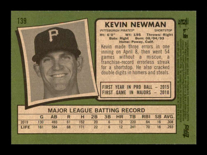 Load image into Gallery viewer, 2020 Topps Heritage Kevin Newman #139 Pittsburgh Pirates  Image 2
