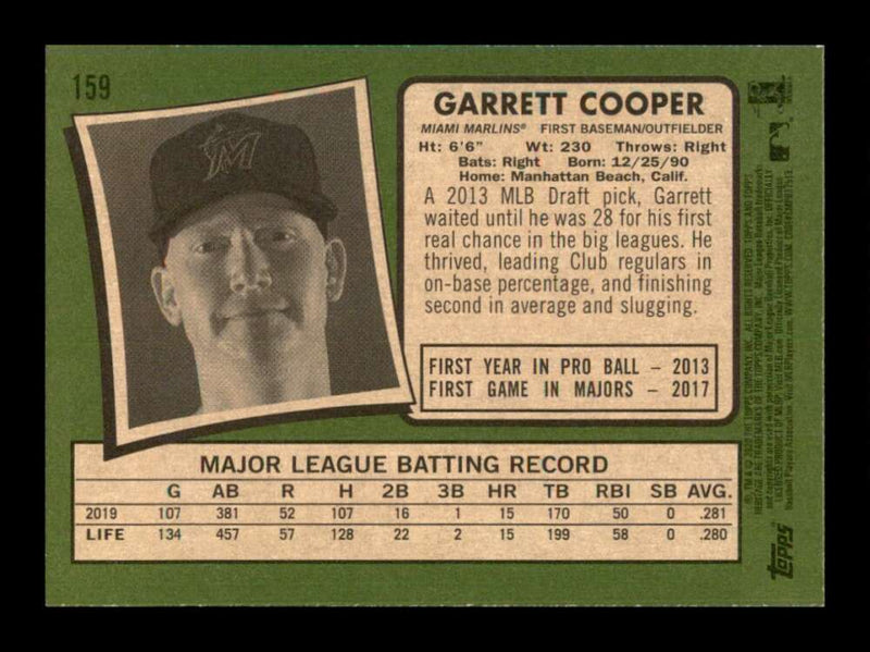 Load image into Gallery viewer, 2020 Topps Heritage Garrett Cooper #159 Miami Marlins  Image 2
