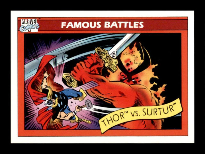 Load image into Gallery viewer, 1990 Impel Marvel Universe Thor vs Surtur #91  Image 1
