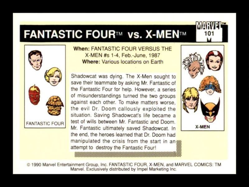 Load image into Gallery viewer, 1990 Impel Marvel Universe Fantastic Four vs X-Men #101  Image 2
