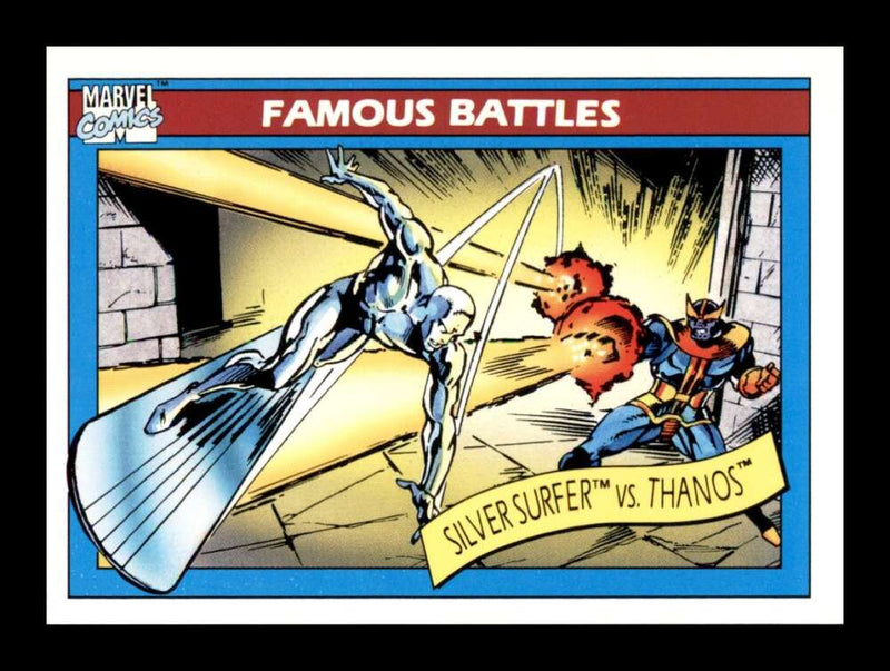 Load image into Gallery viewer, 1990 Impel Marvel Universe Silver Surfer vs Thanos #116 Famous Battles  Image 1
