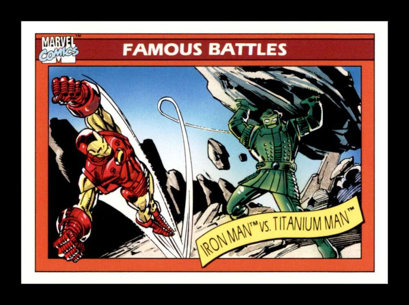 Load image into Gallery viewer, 1990 Impel Marvel Universe Iron Man vs Titanium Man #121 Famous Battles  Image 1
