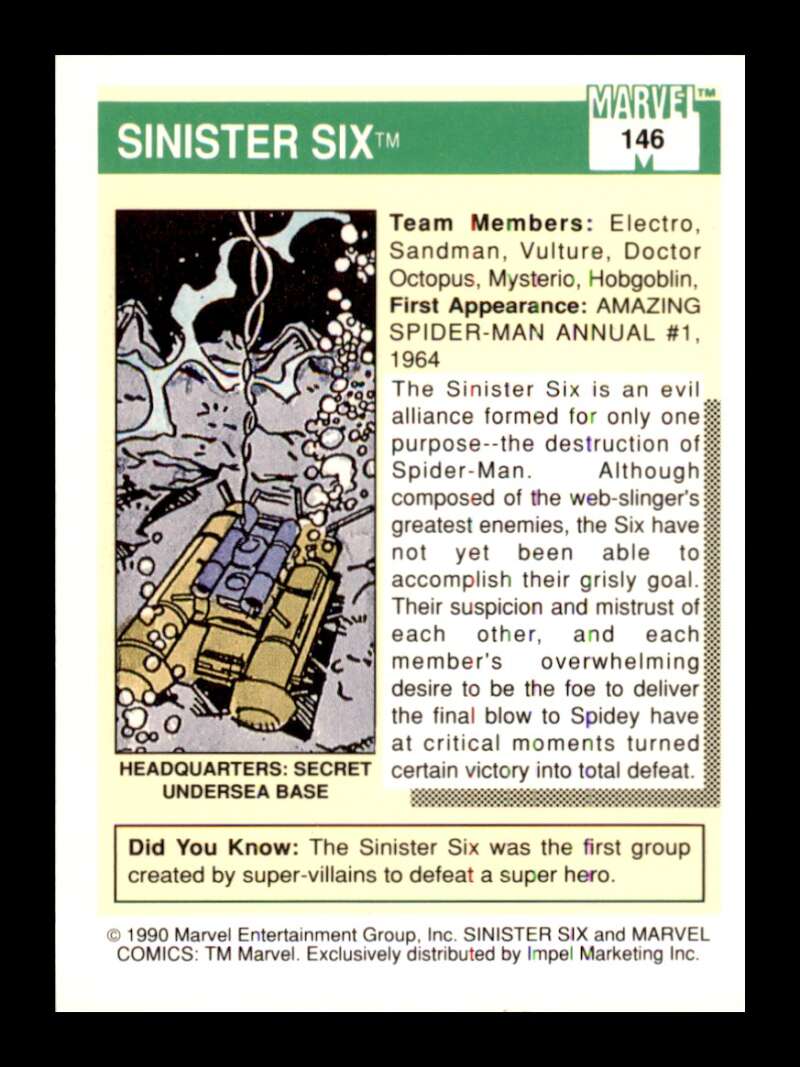 Load image into Gallery viewer, 1990 Impel Marvel Universe Sinister Six #146 Team Pictures  Image 2
