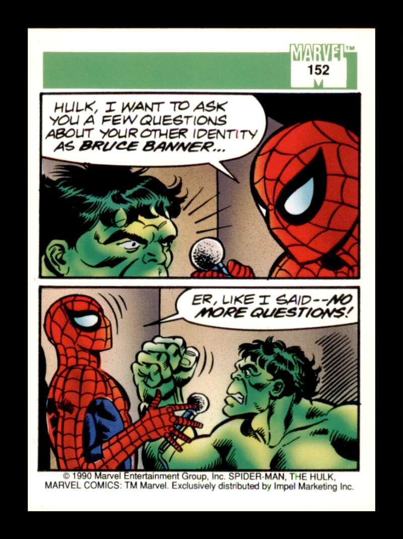 Load image into Gallery viewer, 1990 Impel Marvel Universe Spider-Man Presents: The Hulk #152  Image 2
