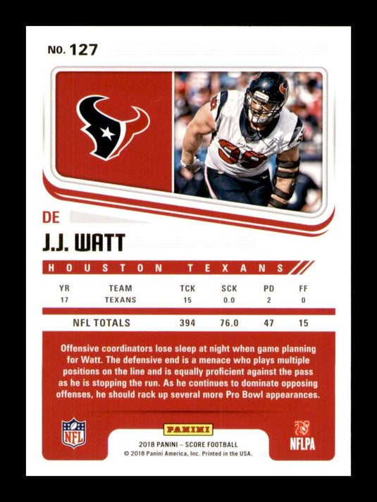 2018 Score Gold Zone J.J. Watt 