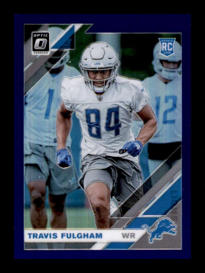 Load image into Gallery viewer, 2019 Donruss Optic Purple Prizm Travis Fulgham #144 Rookie RC SP /50 Detroit Lions  Image 1
