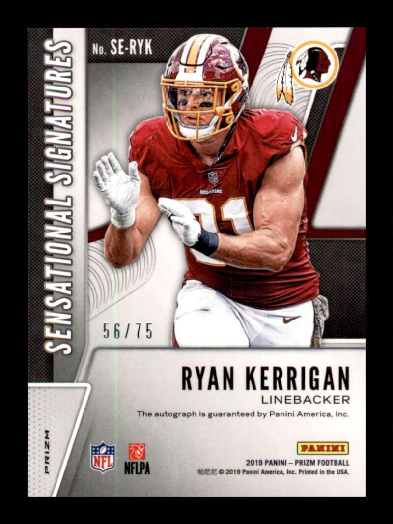 Load image into Gallery viewer, 2019 Panini Prizm Sensational Signatures Green Scope Ryan Kerrigan #SE-RYK Auto /75 Washington Redskins  Image 2
