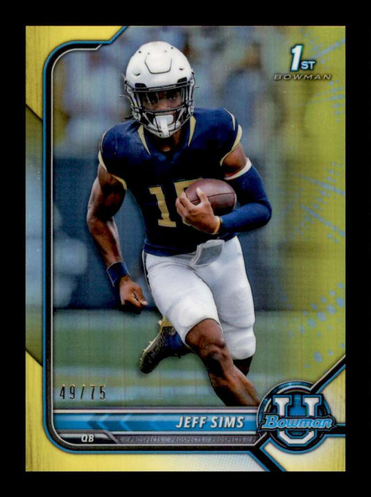 2021 Bowman University Yellow Refractor Jeff Sims