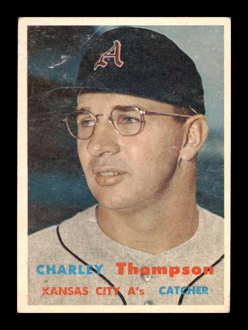 Load image into Gallery viewer, 1957 Topps Charley Thompson #142 Surface Scratches Kansas City Athletics  Image 1
